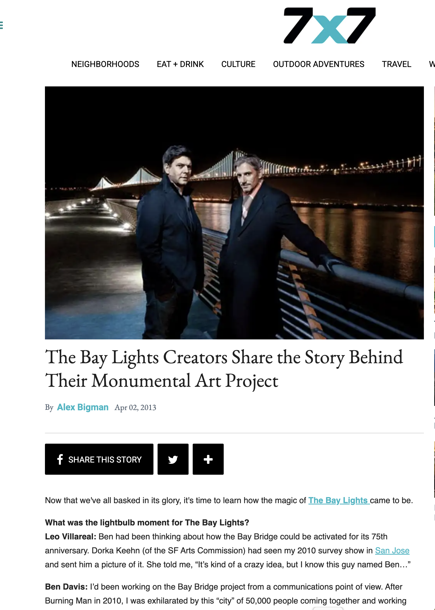 7x7 / The Bay Lights