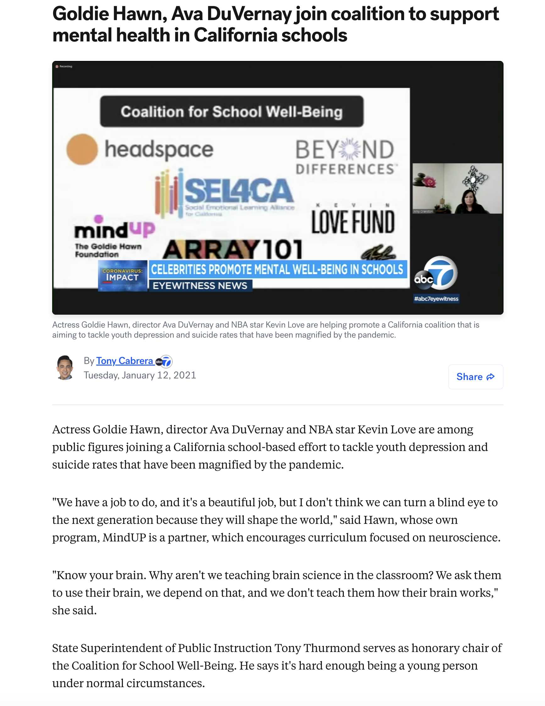 ABC7 Los Angeles / Coalition for School Well-Being
