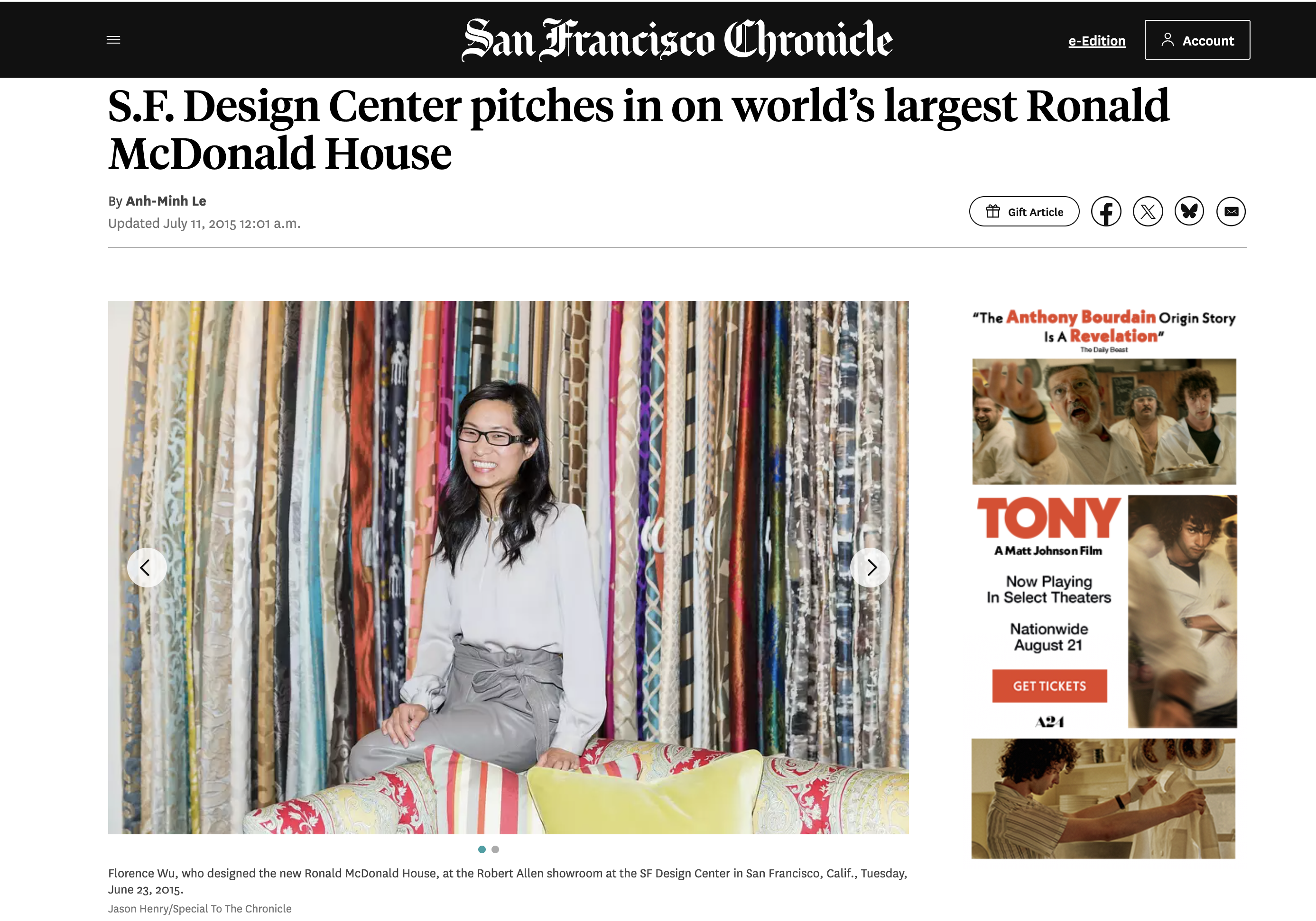 SF Chronicle / Ronald McDonald House at Stanford